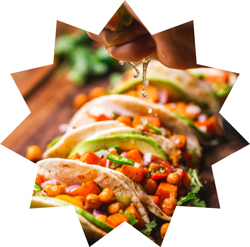 tasty tacos top view
